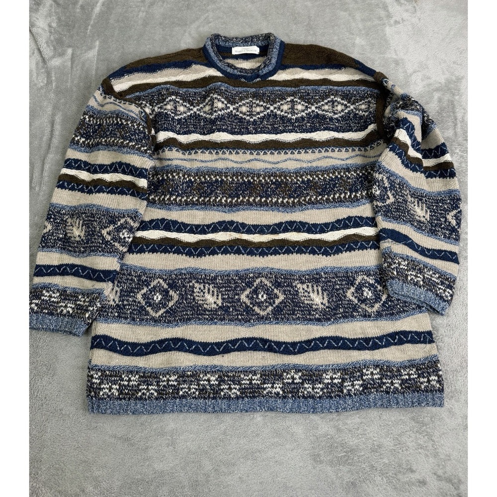 Vintage Marks & Spencer St. Michael Wool Sweater Men's Size Large Blue
